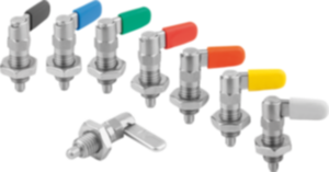 Cam-action indexing plungers  with stop, stainless steel