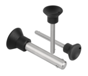 Locking pins, stainless steel with plastic mushroom grip