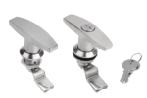 Quarter-turn locks, stainless steel  with T-grip