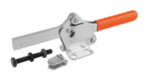 Toggle clamps horizontal  with flat foot and full holding arm