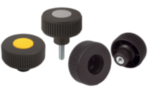 Knurled knobs, metal parts stainless steel