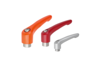 Clamping levers, die-cast zinc with internal thread, threaded insert stainless steel - inch