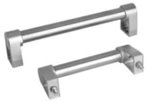 Tubular handles, stainless steel with investment cast grip legs