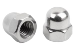 Hex cap nut, high style DIN 1587  steel or stainless steel