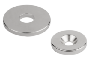 Magnets raw with hole  NdFeB, disc form