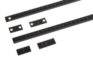 Linear scales  self adhesive or with screw holes, aluminium