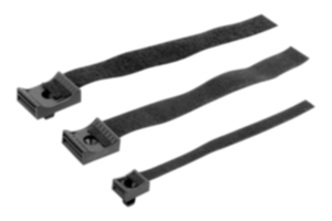 Bracket with hook and loop fastener  for aluminium profiles