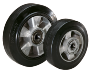 Wheels  rubber tyres on die-cast aluminium rims