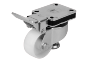 Elevating castors  with integrated machine foot