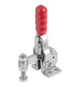 Toggle clamps mini vertical  with flat foot and fixed clamping spindle