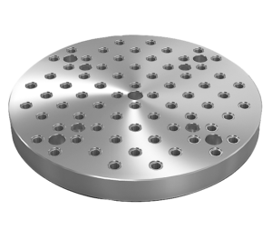 Baseplates, grey cast iron, round,  with grid holes