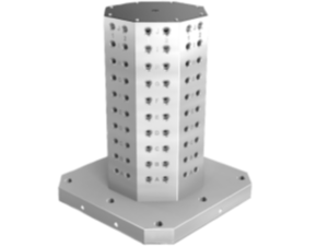 Clamping towers, grey cast iron, 8-sided,  with grid holes